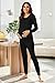 Ekouaer Maternity Pajamas Pregnancy PJS Women Nursing Clothes for Pregnant Sleepwear Solid Black M
