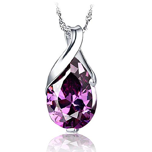 Halskette Luxus Zirkon Lila Anhänger Halskette Für Frauen Schmuck Charm Weibliche 925 Sterling Silber Halskette Damen Accessoires Geschenk Cover