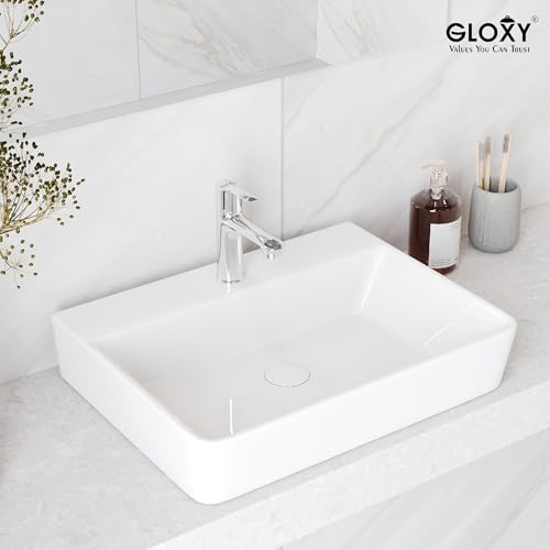 Image of GLOXY Premium Deck Mount Pillar Tap for Bathroom with Chrome Finished Lotus Lever - Single Lever Wash Basin Tap for Bathroom, Gardens & Kitchen Sinks - 10 Years Warranty