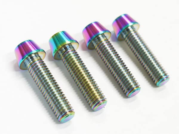 タンク、ハンドル ポストセット カワサキ車用 64チタン合金製ハンドルポストボルトセット 焼き色