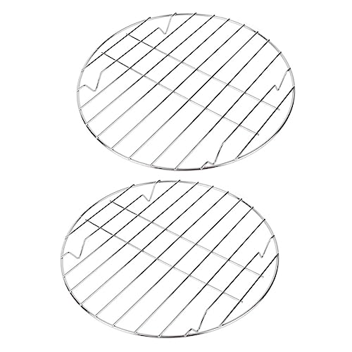 Healifty 2Pcs Stainless Steel Outdoor Barbecue Racks Sturdy Steak Rack for Even Heating Lightweight Design for Grilling and Roasting Activities Dishwasher and