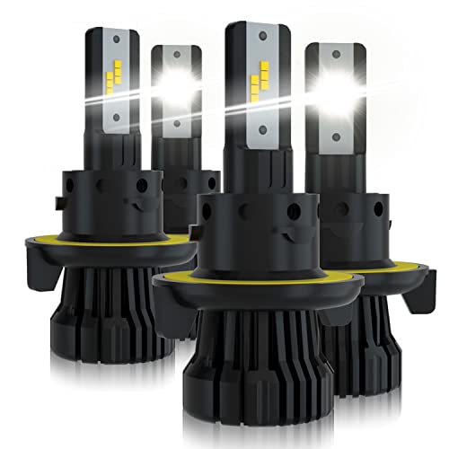 GTMOTO for 2017 2018 2019 Ford F250 F350 F450 F550 Headlights LED Bulbs, Custom Plug and Play 6000K Cool White LED Conversion Kit, Super Duty Truck Lights High + Low Beam Combo, 4-Pack