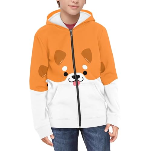 Boy Zip-up Hoodie Sweatshirt with Two Pockets 6-16 Years Keep Warm and Cozy3