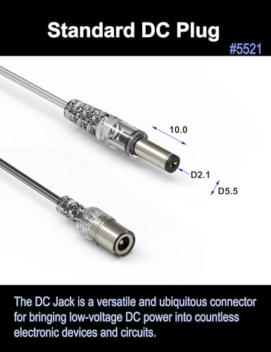 Image of EBD DC Power Extension Cable 4 Pack 4 ft Transparent Wire