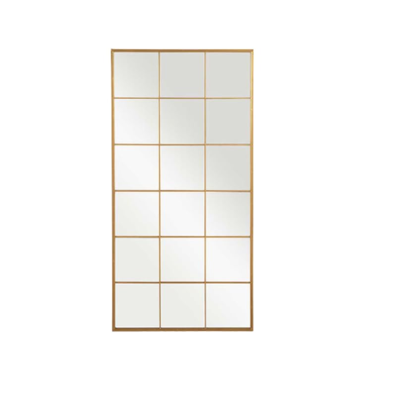 GIFTDECOR Espejo Ventana Pared, Dorado, Metalico, Estilo Industrial, diseño Moderno, para Salón, Dormitorio, recibidor, Distribuidor