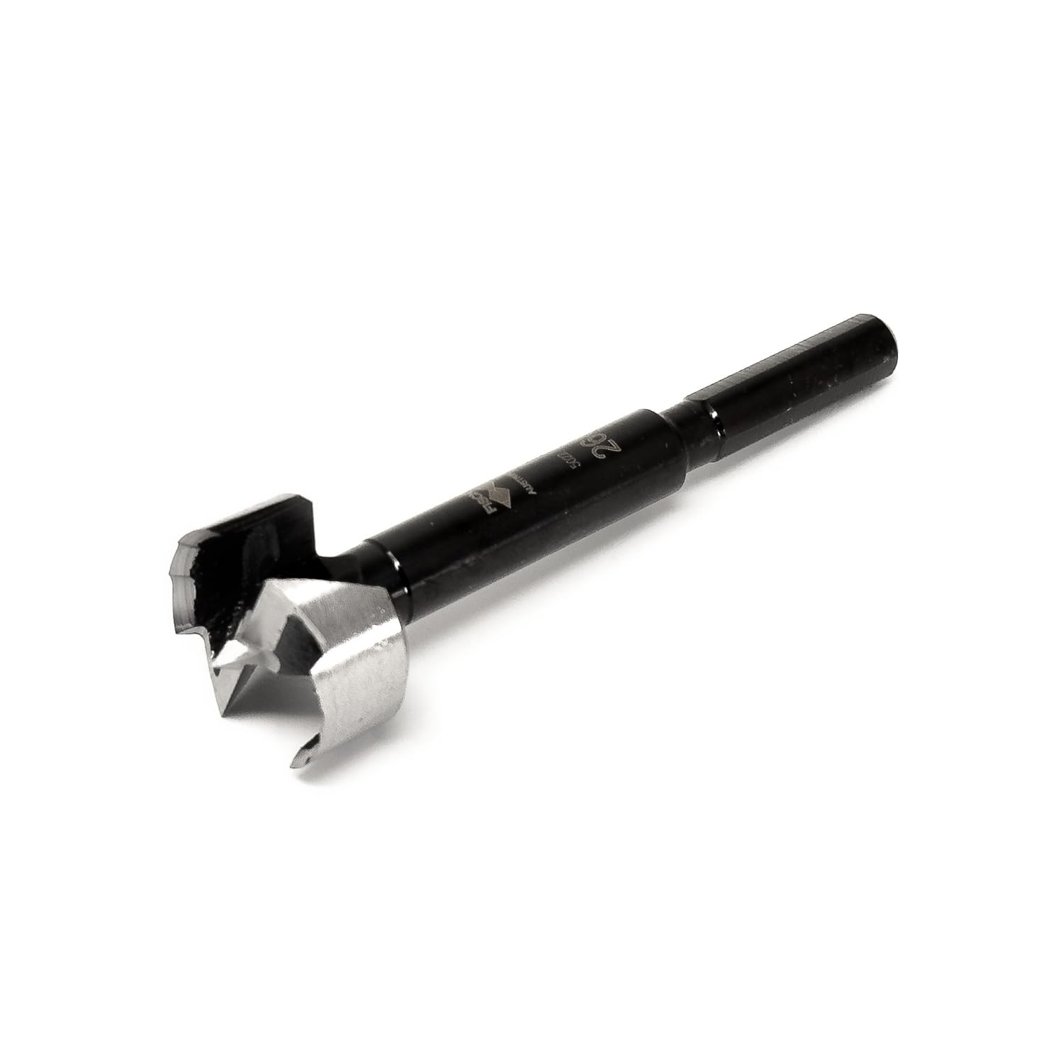 Punta Forstner Black Shark Pro Ø 26 mm, lunghezza 88 mm, asta 8 mm con 3 piani