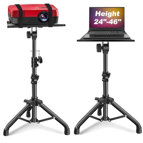 Ramzi Projector Stand,Projector Laptop Stand Tripod Laptop Tripod Stand Height 24.4' To 46' Laptop...