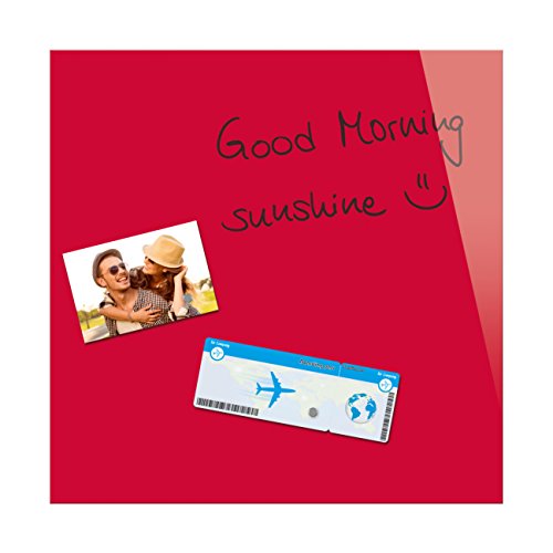 Be!Board B1102 Tableau Magnétique en Verre, 45 X 45 cm, Rouge