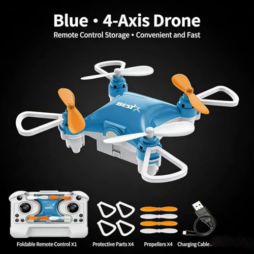 Image of Mini Drone for Kids, Indoor Portable Nano Quadcopter with Altitude Hold, LED Lights, 3D Flips, Easy to Fly Toy Gift for Boys Girls (blue-No camera)
