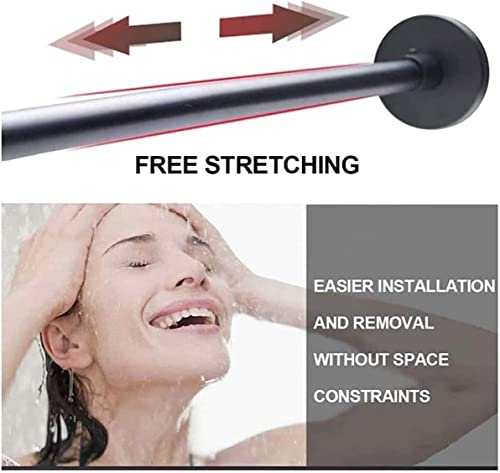 Barre de rideau de douche sans perçage télescopique en forme de L d'angle