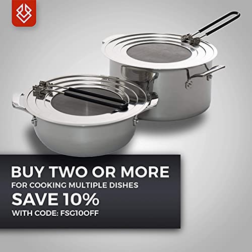 Dishwasher-Safe Splatter Screen Splash Guard For Kitchen Frying Pan Grease - Shields 99% Of Stove Top From Bacon, Oil, Or Deep Fryer - Easy To Clean Or Store - Foldable Heat-Resistant Silicone Handle #TOP7