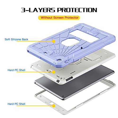 SIBEITU Case Compatible with iPad 9th Generation for Kids, with Pencil Holder Stand, Heavy Duty Rugged Case for iPad 10.2 inch