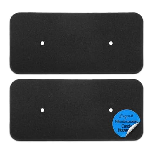 Siegvoll 2 x Filtro Secadora Candy, Filtro de Espuma para Secadora Hoover Candy 40006731, Esponja Filtro Secadora 275 x 125 x 10 mm, Filtros de Pelusa para Secador de Condensación y Bomba de Calor