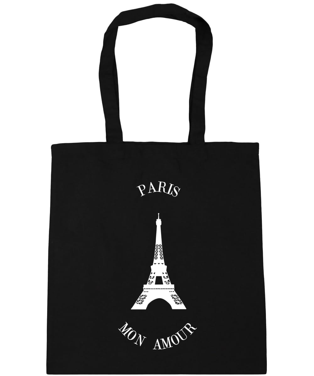 Hippowarehouse Eiffel tower paris mon amour Tote Shopping Gym Beach Bag 42cm x38cm, 10 litres
