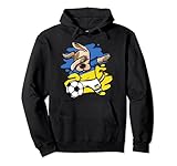 Dabbing Hund Ukraine Fußball Mannschaft Ukrainische Flagge Pullover Hoodie
