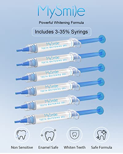 Mysmile Teeth Whitening Gel Refills Pack, 6 Non-Sensitive Teeth Whitening Gel Pen, Teeth Whitener Dental Grade Tooth Whitening Gel For Tray, 10 Min Fast Result Whitening #TOP1