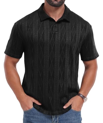 Sailwind Men's Short Sleeve Texture Polo Shirts Casual Summer Classic Collared Golf Shirt4