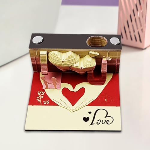 Bloc-notes adhésives 3D calendrier planificateur de gravure multi-usages - 7