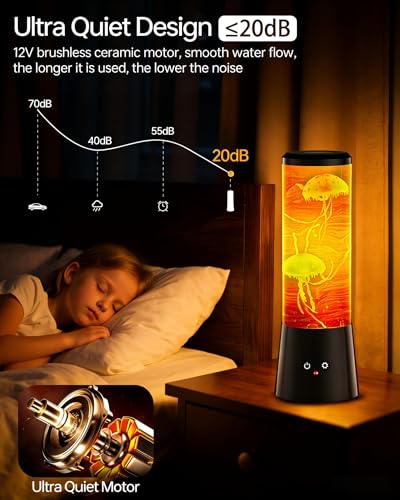 Image of Jellyfish Lamp,Large LED Jellyfish Table lamp,Remote Dimmable Control Multi-Color Mood Light,Best Holiday Gift of Adult and Kids,for Room Decoration and Set The Mood (Jellyfish lamp)