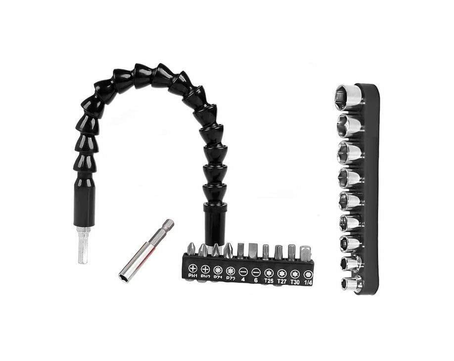 Flexible Drill Bit Extension, Wrench Extender Drill Bit Holder Set, Flexible Screwdriver Socket Wrench Shaft Tip - Image 2