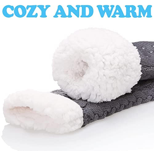 SDBING 2 Pack Women's Winter Super Soft Warm Cozy Fuzzy Fleece-lined Christmas Gift With Grippers Slipper Socks4