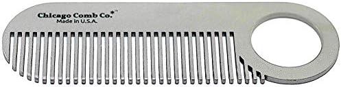 Chicago Comb Model 2 Standard, Made in USA, Ultimate Daily Use Beard & Mustache comb, Stainless Steel, Anti-Static, Patented Design, Ultra-Smooth, Strong, Durable, 4 in. (10 cm)
