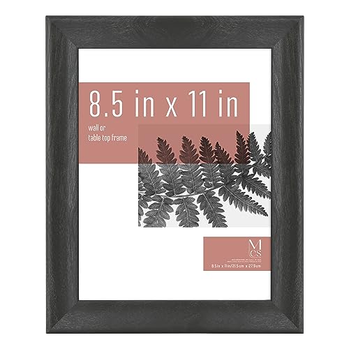 MCS Studio Gallery Classic 8.5x11 Picture Frame Black Woodgrain, Vertical & Horizontal Wall Hanging Large Picture Frame for Photos, Posters & Art Prints (1-Pack)