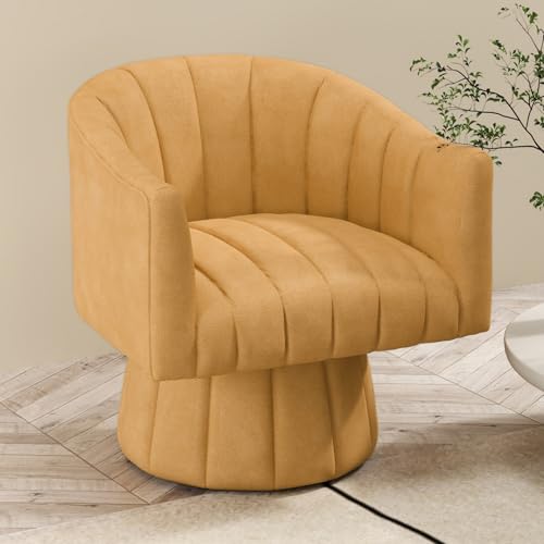 SEYNAR Modern Swivel Accent Chair, Velvet Corner Chair, Comfy Round