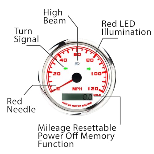 Image of MOTOR METER RACING 85mm 3-3 /8 inch W PRO Series 6 Gauge Set White Dial