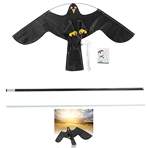 Cocoarm Bird Scarer, Bird Repeller Hawk Kite Extendable Bird Repellent Kite Farmer Crops Protecting Kite with 4m Telescopic Pole for Backyard Lawn Farm
