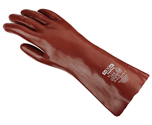 (12 Paar) teXXor Handschuhe Chemikalienschutzhandschuhe PVC ROTBRAUN 12 x rotbraun 10