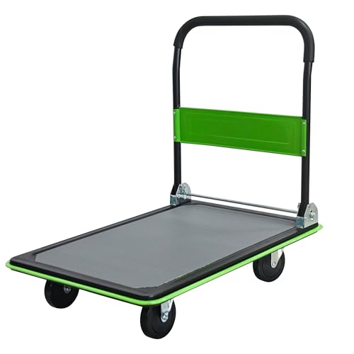 Carretilla plataforma plegable capacidad 660 lbs verde miniatura 1