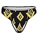 XUTSAKDCJ Womens Underwear No Show V Waisted Seamless Thongs Breathable Gold Freemason Masonic Art Panties Fashion G-string