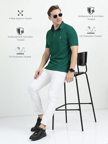 Image of STELLERS Men's Premium Regular Fit Polo T-Shirt's |Feather Touch Feel | Odour Resistant| Anti-Static| Wrinkle Free | Quick Dry | Stretchable | Lightweight | Sweat-Proof