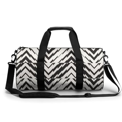 Sac de sport géométrie noire compact 45cm au design graphique