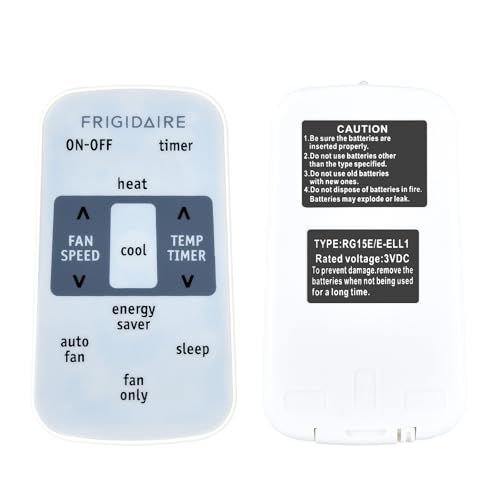 PZL Replacement for Frigidaire Air Conditioner Remote Control RG15D/E-ELL RG15D/E-ELL1 RG15E/E-ELL RG15E/E-ELL1, Part Number 5304483073 5304477003 5304492053
