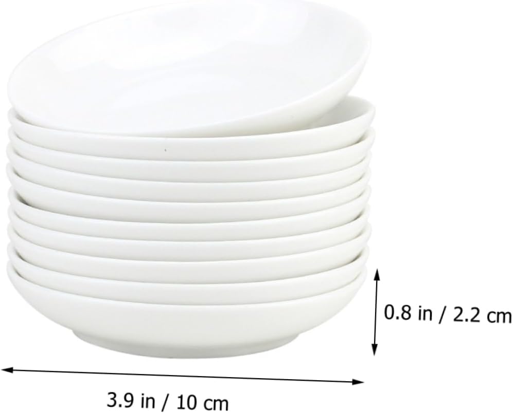 Gadpiparty 12-Piece White Porcelain Ink Dishes Set for Calligraphy and Painting Versatile Ink Plates for Home Office and Art Supplies