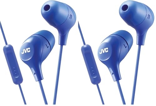 Image of JVC Memory Foam Earbud Marshmallow Memory Foam Earbud with Mic Blue (HAFX38MA) (Pack of 2)