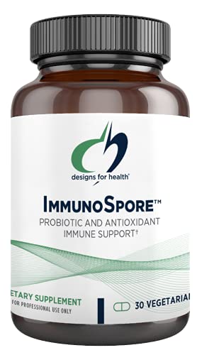 Designs for Health ImmunoSpore Probiotic Immune + Antioxidant Support - Spore Based Probiotic Supplement with Vitamin C, Zinc, Spinach Extract + Beta Glucan - Vegan Probiotics (30 Capsules)