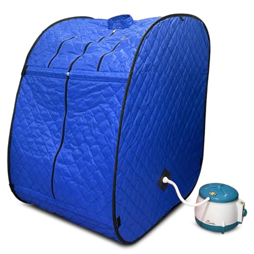 Image of Kawachi Portable Steam Sauna Bath Panchkarma Swedan Machine for Health, Weight Loss, and Beauty Spa at Home with Foldable Design and Herbal Steam Therapy, Blue