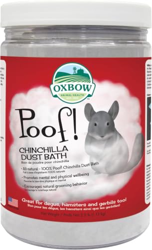 Image of Oxbow Poof! Chinchilla Dust Bath,100% Natural Blue Beauty Dust for Chinchillas,Degus,Gerbils,and Hamsters,Small Animal Grooming,Natural Dusting Powder,2.5 lbs Jar,(Pack of 6)