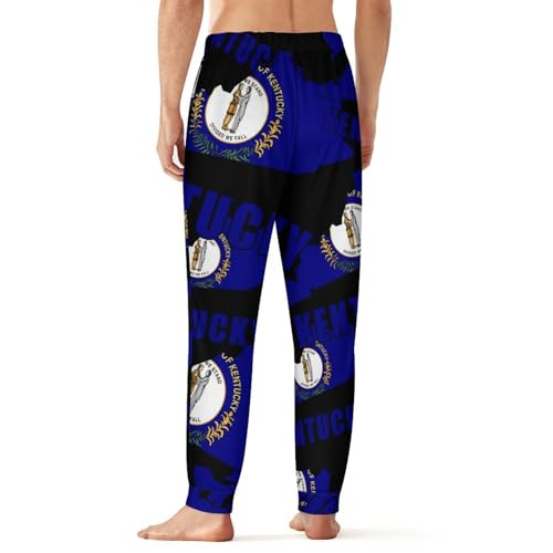 Kentucky Map Flag United States Men's Pajama Bottoms Sleep Lounge Soft Comfy Pants Sleepwear3