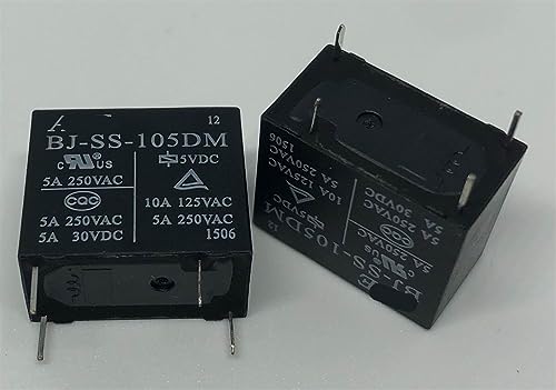 BAWHO BJ-SS-105DM BJ-SS-112DM BJ-SS-112DMF BJ-SS-124DM BJ-SS-124DMF (32F-1A-12V/24V-5A/10A) Relay 4 Pins 1Pcs (Size : BJ-SS-105DM 5V-5A)