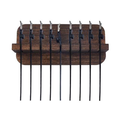 SUPERFINDINGS Organizzatore di Cinture A Muro in Legno, Robusto Appendiabiti per Cinture, Tiene 9 Cinture, Porta Cinture per Armadio, Porta Cinture A Muro con Accessori, 29.6x13.8cm