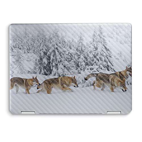 Image of MightySkins Carbon Fiber Skin Compatible with HP Spectre x360 14 inch (2022) Full Wrap Kit - Wolf Pack | Protective, Durable Textured Carbon Fiber Finish | Easy to Apply | Made in The USA