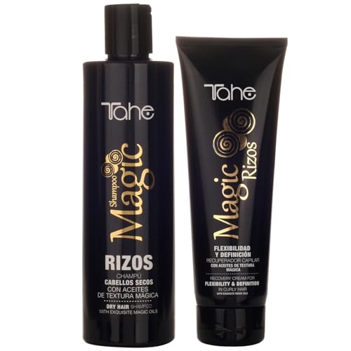 Tahe Pack hidratante Magic Rizos: Champú para cabellos secos 300 Ml + Recuperador capilar 250 Ml