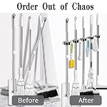 AceMining Broom Holder Wall Mount, 5 Racks 4 Hooks Heavy Duty Mop Organizer - Image 6