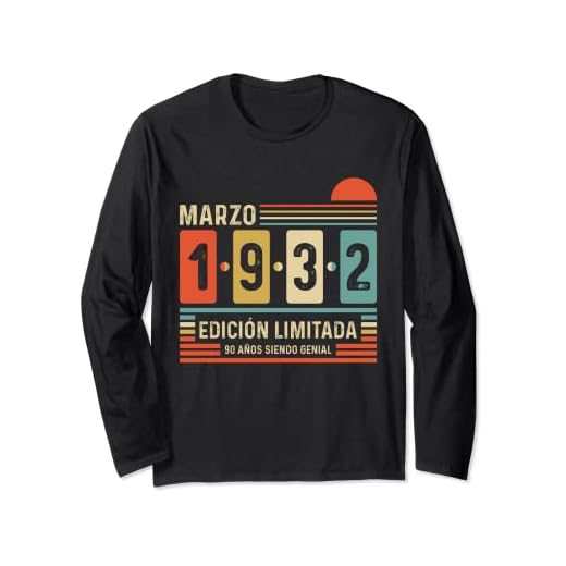 90 Años Marzo 1932 Leyenda Regalo 90 Cumpleaños Manga Larga