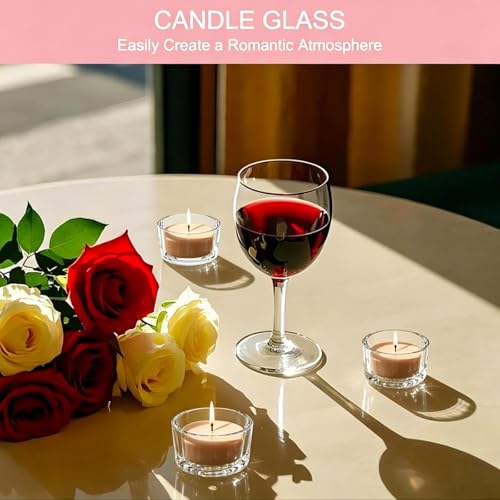 Dalephoric 20 Stück Teelichtgläser Set, Teelichthalter Glas 4,5cm Dm x 2,5cm, Teelichtgläser Transparent, Kerzengläser, Teelichter Glas, Kerzenhalter Gläser, für Hochzeit, Geburtstag, Tischdekoration