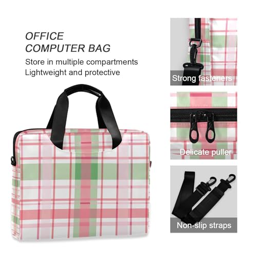 Maletín para portátil con diseño cuadriculado rosa 13-15.6 pulg miniatura 5